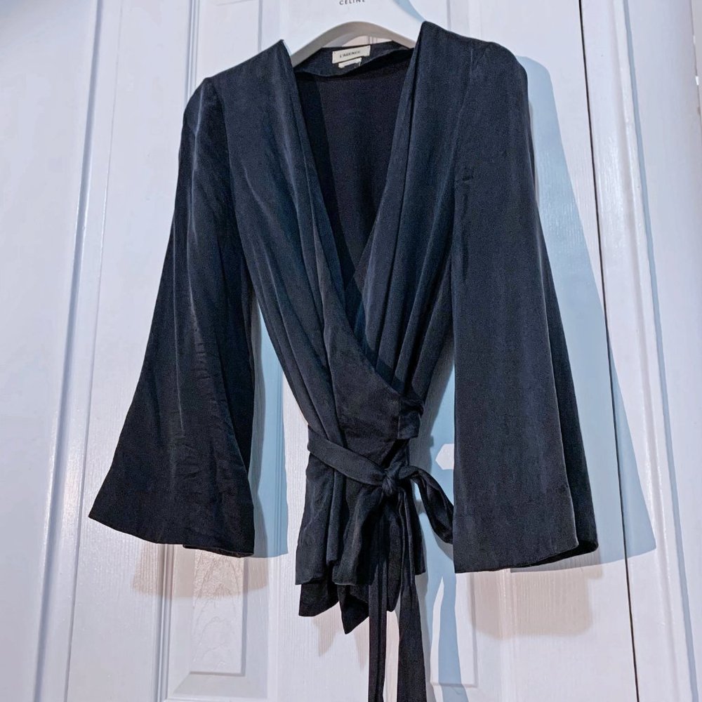 L'agence silk wrap kimono top